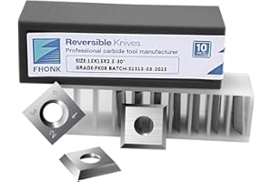 FHONK 15mm Square Straight Carbide Cutters, for Woodturning Replacement Cutter Knives, Fits Spiral, Helical Planer Cutter, Wood Lathe Turning Tool, 10-Piece (15x15x2.5-30°)