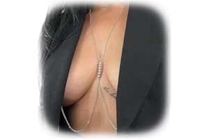 ZANGOIRY Rhinestone Bra Body Chain Jewelry Non Piercing Nipple Chain Necklace Crystal Chest Chain Sexy Lingerie Nipple Jewelry Rave Body Jewelry for Women