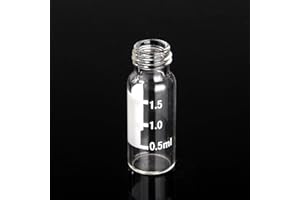 Biomed Scientific Autosampler Vials,2mL Clear Sample Vials with Write-on Spot and Graduations,Screw top 9-425 Thread Finish,12mm ID x 32mm L(Pack of 100)