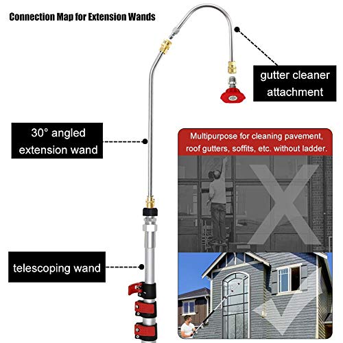 Buyplus Telescoping Pressure Washer Wand, 18 Feet Telescopic Lance with