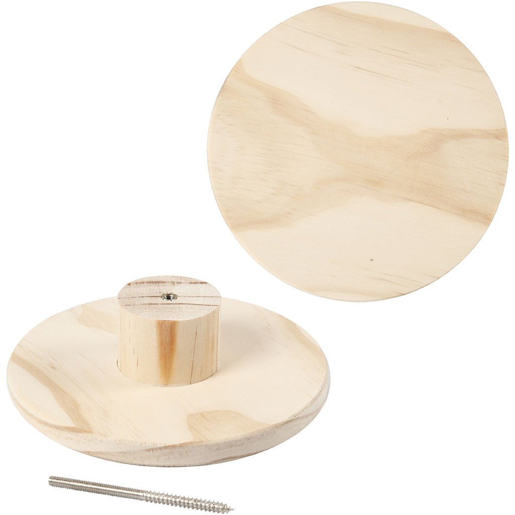 Coat Hook, Round, D: 15 cm, Depth 4,5 cm, Pine, 1pc
