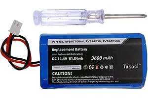 Youejoeq 3600mAh Replacement Battery for Shark Ion Robot RVBAT850 Battery for RV1001AE/ RV700_N /RV720_N /RV725_N/ RV761/ RV850/RV850C /RV850WV/ RV851WV(Attention: 2-Prong Connector)