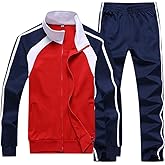Sun Lorence Men's Athletic Running Tracksuit Set Casual Full Zip Jogging Sweat Suit