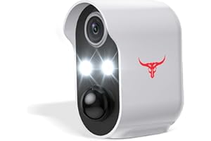 Guggre 1080p Security Camera Wireless, AI Human Detection, PIR Motion Detection, 2.4GHz Wi-Fi Support, 2-Way Talk, Outdoor Surveillance Bullet Cam, Color Night Vision (2 Spotlights)