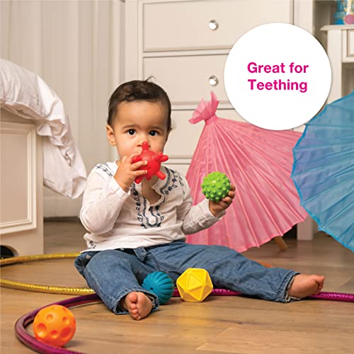 Edushape Sensory Balls for Baby - Solid Color Baby Balls That Help Enhance Gross Motor Skills for Kids Aged 6 Months and Up - Pack of 6 Vibrant Colorful and Unique Toddler Ball for Baby