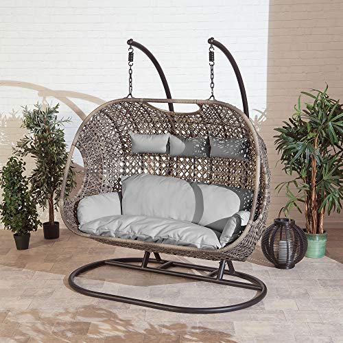 SunTime Brampton Rattan Wicker Outdoor Hanging Cocoon Egg Swing Chair