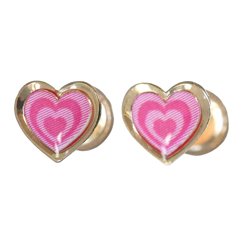 I-be, 35585 Heart Stud Earrings Pink 14 Carat (585) Gold 6 x 7.5 mm