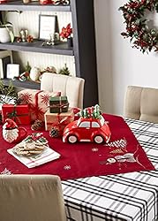 DII Embroidered Holiday Table Décor Collection