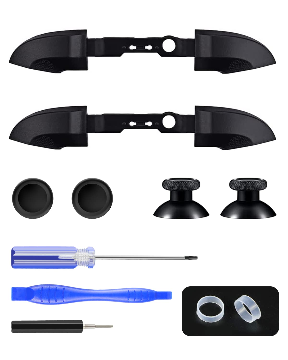 Bumper Replacement for Xbox Controller, DUXICEPIN Controller Repair Kit for Xbox Series X|S Only with Durable LB RB Buttons, Parts for Xbox Contr0ller Shoulder Trigger Replacement, (Black-13-in one)