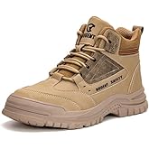 ZBVB Steel Toe Boots for Men Women Comfortable Lightweight Work Boots for Men Industrial Construction Boot Non Slip Work Shoes