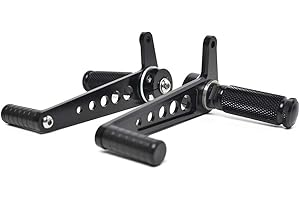 DKMOTORK 0051 Motorcycle Rearsets Forward Controls Cafe Racer CNC Aluminum Alloy Universal 1 Pair Black