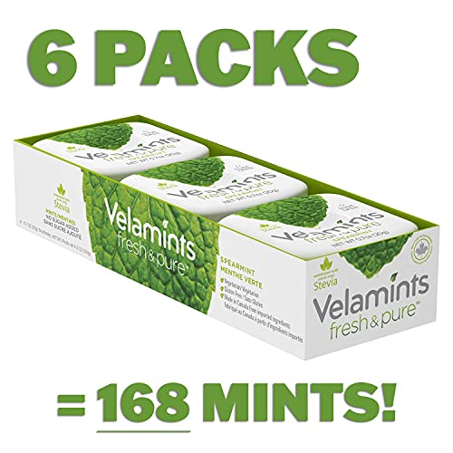 Velamints Fresh Spearmint Sugar Free Mints Tin Fresh Breath Mint AspartameFree Sweetened with