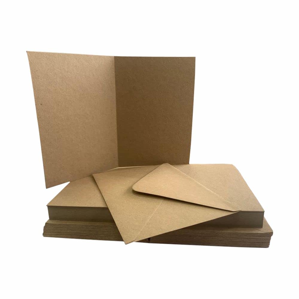 3 Ace Crafts 5 x 7 Natural Brown Kraft Cards and Envelopes for Card Making (20) Birthday, Wedding Invitation, Brown Kraft Paper for Craft Making, Thank You Cards with Envelope, Valentine, Thanksgiving