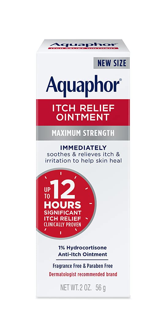 Photo 1 of ***EXP 2026/05***Aquaphor Itch Relief Ointment, Maximum Strength 1% Hydrocortisone, Relieves Itch from Skin Irritation, Insect Bites, Psoriasis, Skin Rashes, Eczema, & Poison Ivy, 2 oz