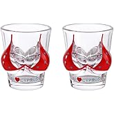 Ibluelover 2 Pieces Shot Glasses Bikini Bust 3D Shot Glass Funny Body Shape Wine Glasses Transparent 53ml Beverage Cups Glassware Bar Decoration Cup Bachelor Party Cocktail Whiskey Glass