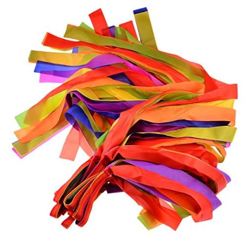 Surplex 10 Pz 2 Metro Art Ginnastica Rhythmic Ribbon Twirling Baton Rod Gym Dance Nastro Bacchetta Streamer E Stick Per Bambini Arcobaleno 0 4