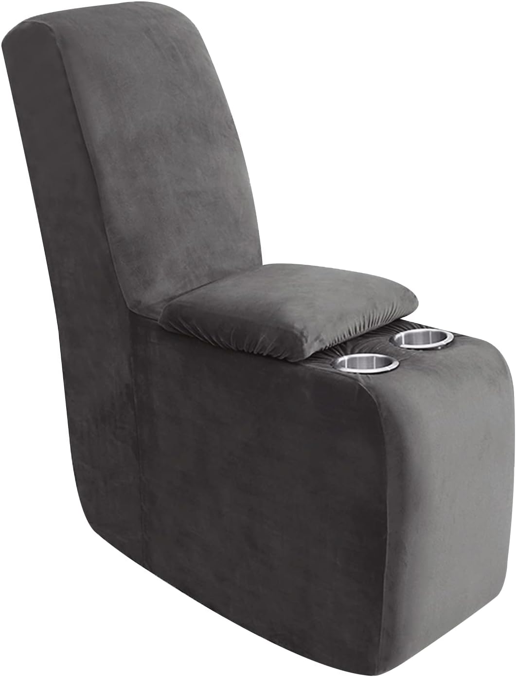 Slipcovers - ULTICOR 7-Piece L Shape Sectional Recliner Sofa Covers, Velvet Stretch Reclining Couch Covers for Reclining L Shape Sofa, Thick, Soft, Washable (Dark Grey, 1 Console Cover)