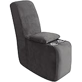 ULTICOR 7-Piece L Shape Sectional Recliner Sofa Covers, Velvet Stretch Reclining Couch Covers for Reclining L Shape Sofa, Thick, Soft, Washable (Dark Grey, 1 Console Cover)