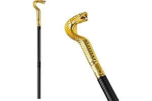 TKOCISA Pharaoh Costume Prop Snake Cane, Egyptian Cobra Staff Cobra Cane Snake Walking Stick Costume Walking Cane for Halloween Party Theme Party Supplies