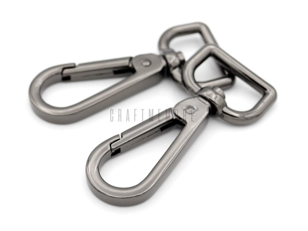 CRAFTMEmore 2PCS 3/4 Inch Push Gate Snap Hooks Metal Swivel Lobster Claw Clasp Purse Hardware SC21 (Gunmetal)