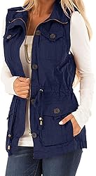 Koodred Women's Casual Military Utility Vest