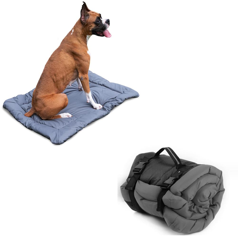 LATRAT Dog Bed Mattress, Foldable Waterproof, 90 cm x 60 cm, for Travel, Camping, Outdoor, Non-Slip, Dog Crate, Sofa, Floor, Car, Grass, Medium & Large Dogs