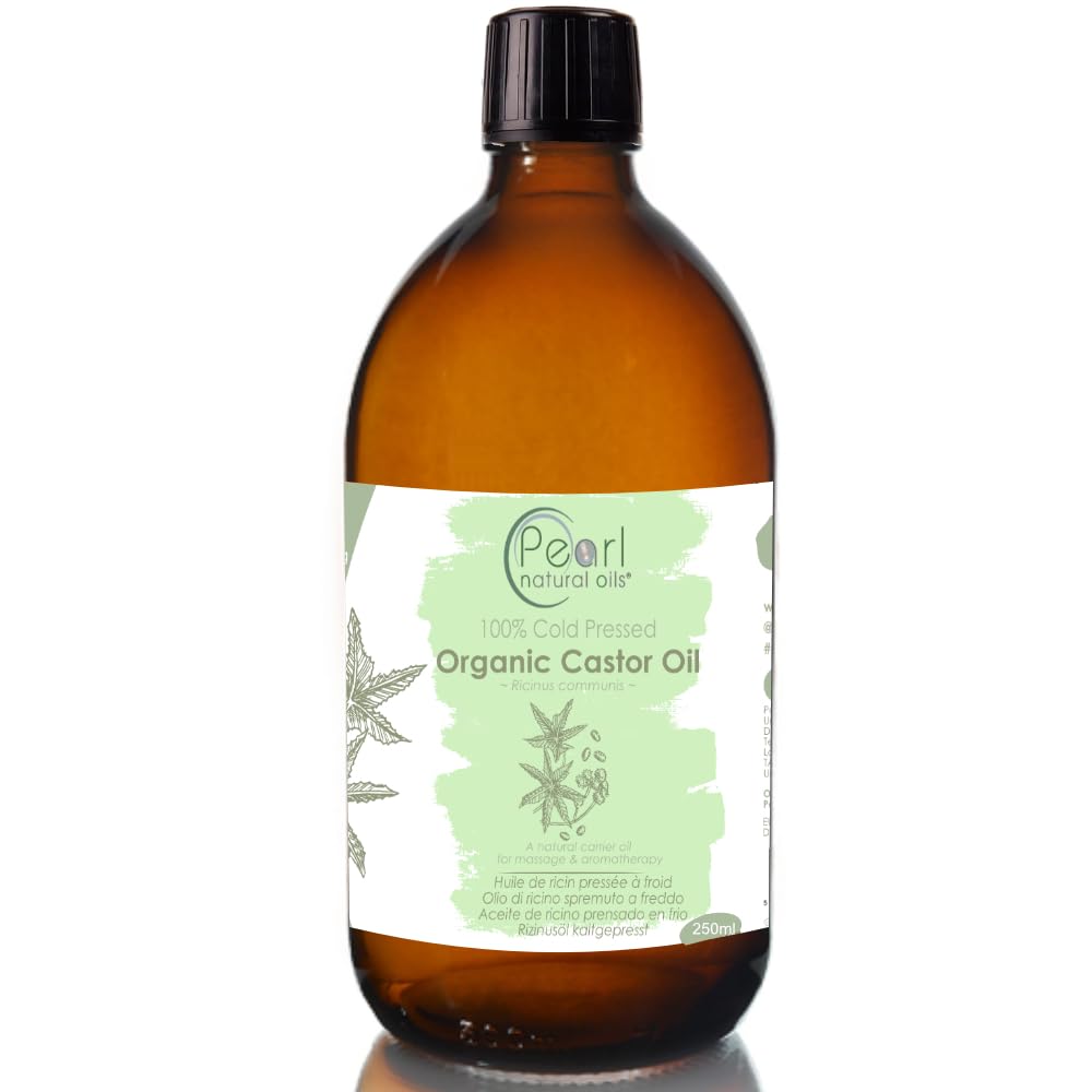 Organic Pure Cold Pressed Castor Oil Vegan, Hexane Free, BP Grade, Non-GMO 250 ml