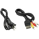AC Power Supply + Audio Video RCA AV Cable Adapter Cord For Original XBox Game Console System Bundle Set