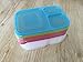 Prefer Green 3-Compartment Bento Lunch Box Containers Multi Color Portion Control Containers with Lids (Improved Tighter) ,Set of 6