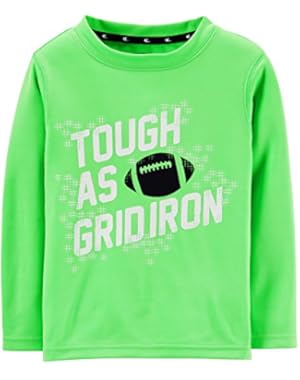 Baby Boys' Long Sleeve Athletic Tee-Tough As Gridiron (Green)