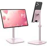 Doboli Cell Phone Stand, Valentine's Day Gifts for Teens Girls Boys Adults Women Men Mom Wife, Phone Stand for Desk, Phone Holder Stand Compatible with iPhone and All Mobile Phones Tablet, Pink