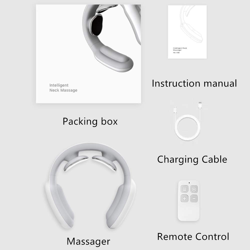 USB Charging Smart Shoulder and Neck Massager with Heat Cordless Electric Deep Tissue 3D Kneading for Muscle Pain Relief Office, Home car（Blue）