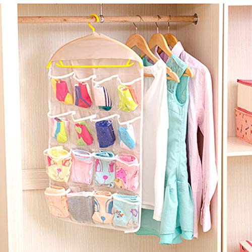 Idomeo 16 Grid Clothing Socks Underwear Wall Door Sorting Storage Bag Hanging Shelves