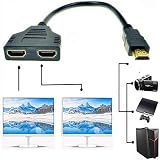 HDMI Splitter 1 in 2 Out - BellaBetty HDMI Splitter Adapter Cable Converter for HDTV/DVD Players/PS3/STB and Most LCD Projectors, Support Two TVs at The Same Time (Black)