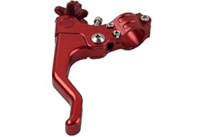 CNxinn10 Stunt Clutch Short Lever Brake 22mm 7/8" Handlebar 1 Finger Red Aluminum For Universal Motorcycle Dirt Street Pit Bi