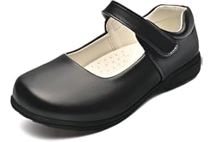 VIPSUPER Girls School Mary Jane Shoes - Black Dress Uniform Strap Flats Shoes for Girls