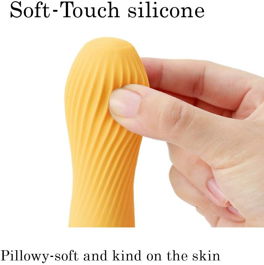 iroha Zen Textured Vibrator for women - YUZUCHA - orange, battery-operated vibrator made of marshmallowy Soft Touch silicone - Image 4