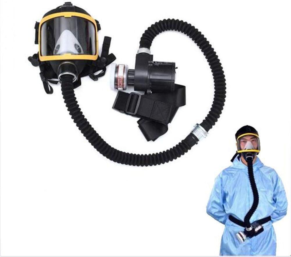 XDD Head Mask Full Face Single Canister Electric Ventilative Biochemical Gas Mask Widely Used in Organic Gas,Paint spary, Chemical,Woodworking,Dust Protectio