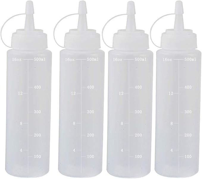 12er-Set Weiße Quetschflaschen 500ml – Nachfüllbare HDPE-Flaschen Mit Scheibenverschluss Für Küche & Bad