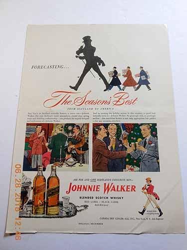 Advertisement for Johnnie Walker Blended Scotch Whiskey "The Seasons Best from Scotland to America"