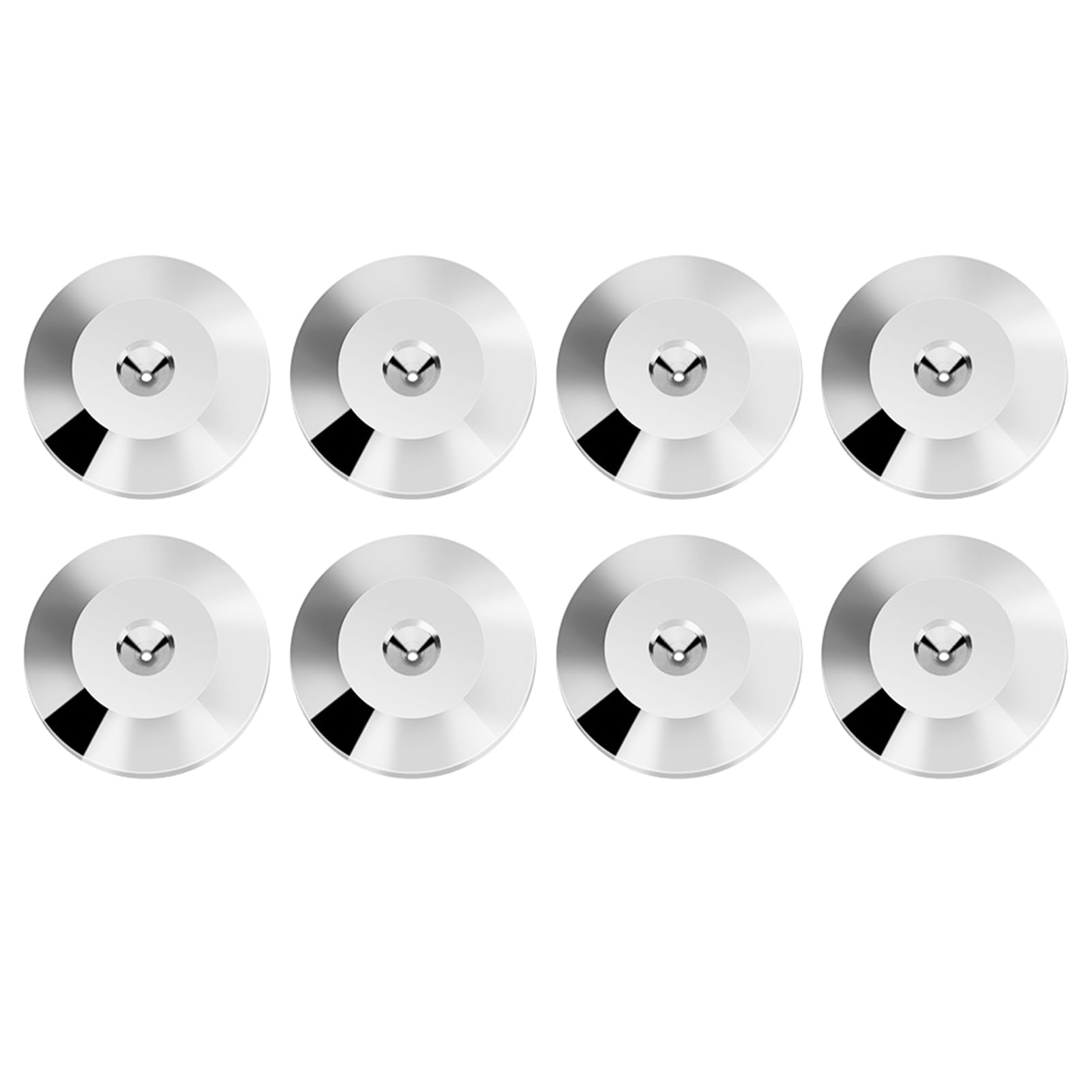 Photo 1 of 8 Pcs 25 x 4mm Universal Copper Speaker Spikes Pads Speaker Shock Base Pad Isolation Stand Feet Cone Base Mats Floor Disc (Silver)