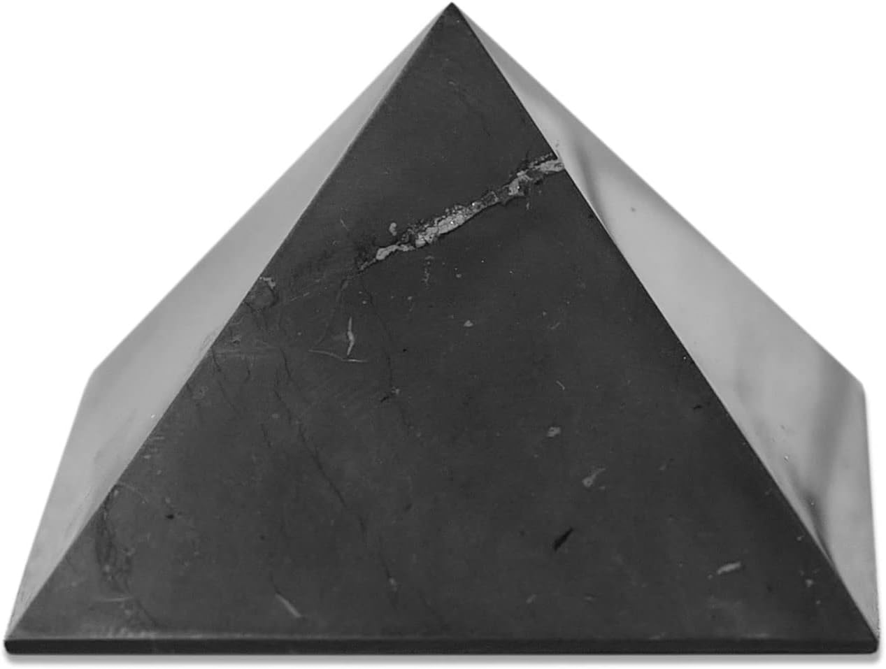 Indoor Fountains & Accessories - Karelian Heritage Shungite Pyramid | Polished Authentic Shungite Stones Protection Black Decor Pyramid 2 inches (5 cm) | Crystal Pyramid for Reiki Healing, Chakra Meditation, Energy Generator PP03