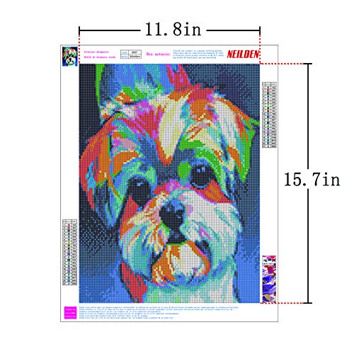 DIY 5D Diamond Painting Kits for Adults Full Drill Embroidery Paintings Rhinestone Pasted DIY Painting Cross Stitch Arts Crafts for Home Wall Decor 30x40cm/11.8×15.7Inches (Dog)