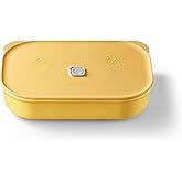 BUYDEEM Ceramic Food Storage Container with Airtight Lid, 35 oz Bento Lunch with Airlock Lid, Stackable Bento Box Microwaveable, Reusable and Dishwasher Safe, for Office Work and Travel, Mellow Yellow