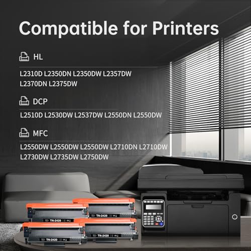 Lemero Compatible Brother TN2420 TN-2420 Toner Cartridges for Brother HL-L2350DN HL-L2370DN HL-L2375DW MFC-L2710DN MFC-L2710DW MFC-L2730DW MFC-L2750DW (4 Black