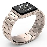Apple Watch Band 38mm, Biaoge Stainless Steel Classic Metal Watch Strap Replacement for Apple Watch Series 3 Series 2 Series 1 (38mm Champagne Gold)
