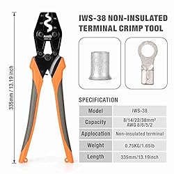 IWISS Crimper for AWG 8-2 Works for Non-Insulated