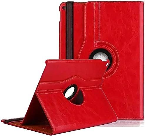 iPad Case Air 2 Cover,elecfan 360 Degrees Rotating Multi Function Screen Protective for Men/Women Flip Folio Stand Smart Case Back Cover for Apple iPad Air 2 9.7 inch Tablet (iPad air 2, Red)