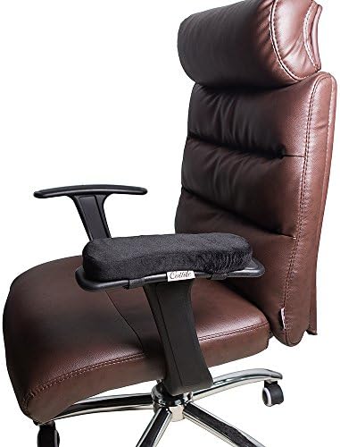 Cottile Memory Foam Armrest Pad and Chair Armrest Covers for Home and office Chair, A Pair (Black)