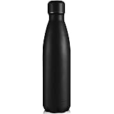 Volhoply 25oz Insulated Water Bottle 1/2/4 Pack, Double Wall Stainless Steel Vacuum Bottles, Keeps Cold & Hot, BPA Free Leak Proof Bottles (Black,1 Pack)